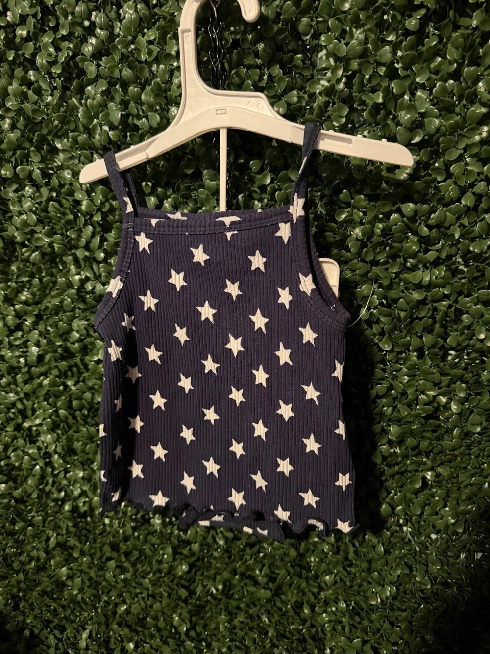 Old Navy Navy Blue Star Ribbed Tank Top